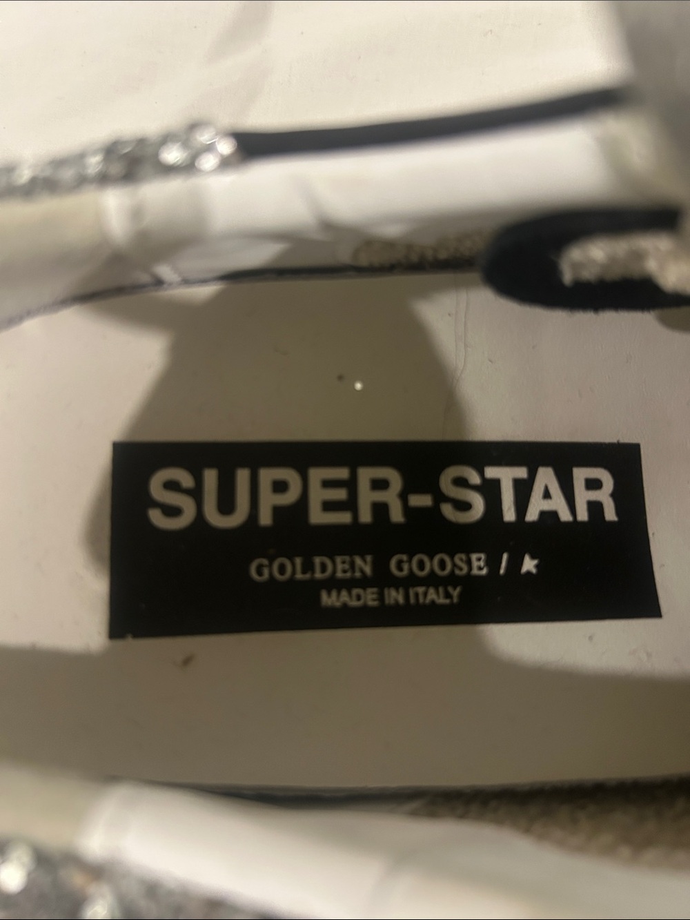Golden Goose White Sneaker with Black 'SUPER-STAR' Insole Label